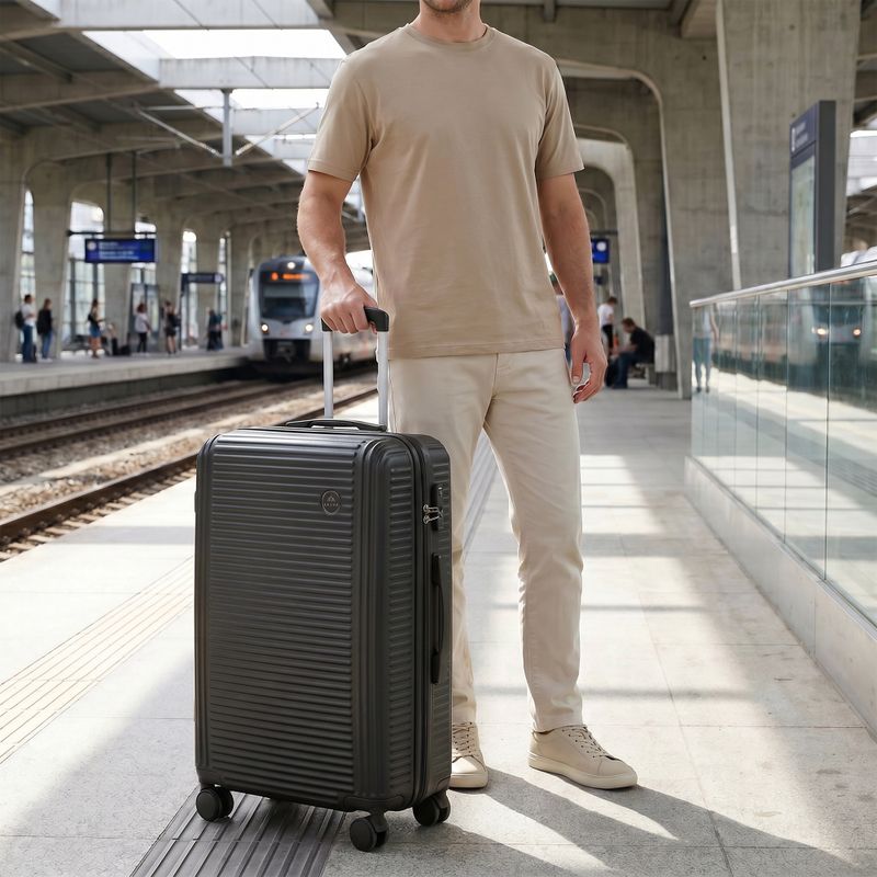 Közepes méretű utazóbőrönd KADVA Palero 64 l fekete 15