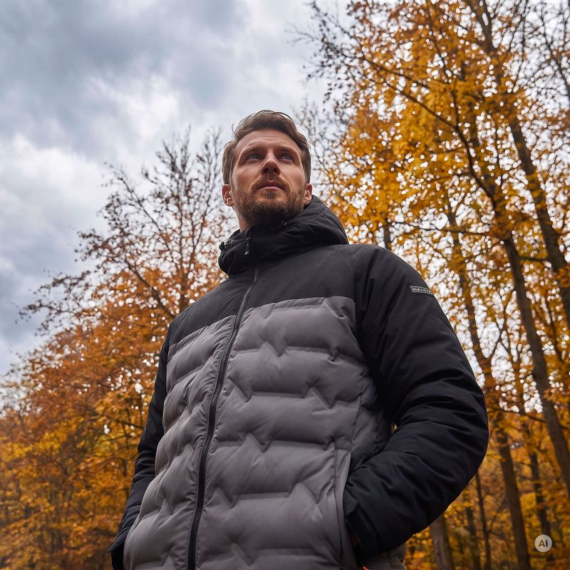 Férfi bélelt dzseki KADVA GlacierShell szürke 8