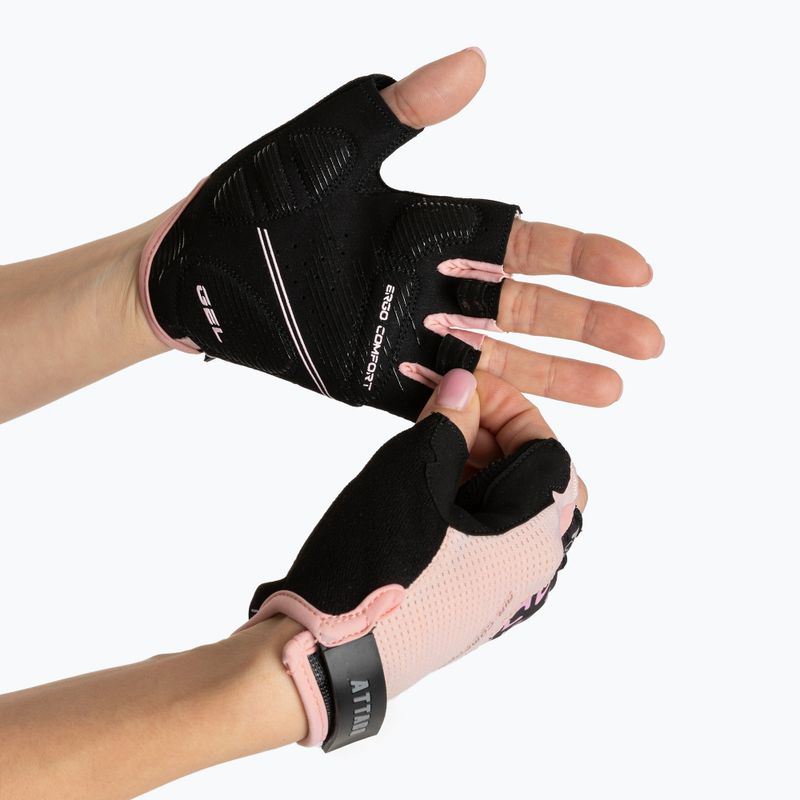 Női kerékpáros kesztyű ATTABO Vito WMNS gél ütésálló rózsaszín/fekete 2