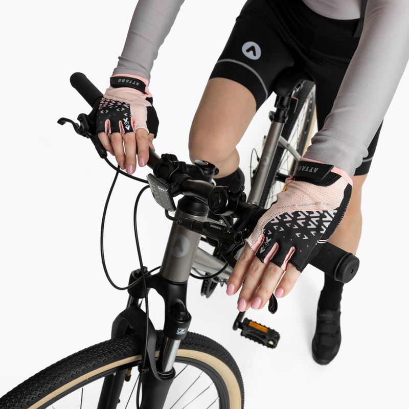 Női kerékpáros kesztyű ATTABO Vito WMNS gél ütésálló rózsaszín/fekete 5