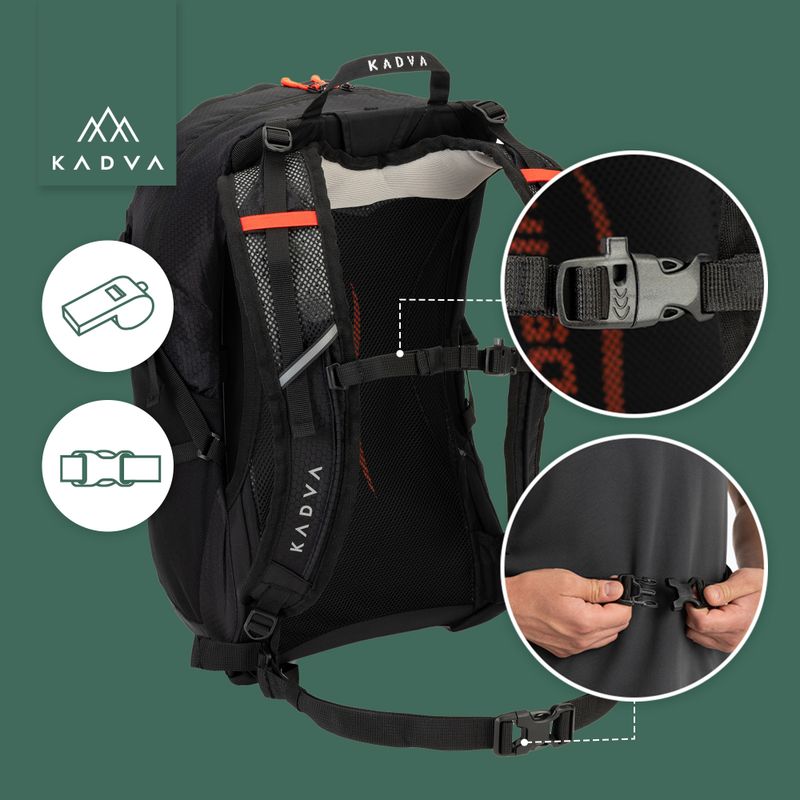 KADVA Aventura 22 l túra hátizsák fekete 21