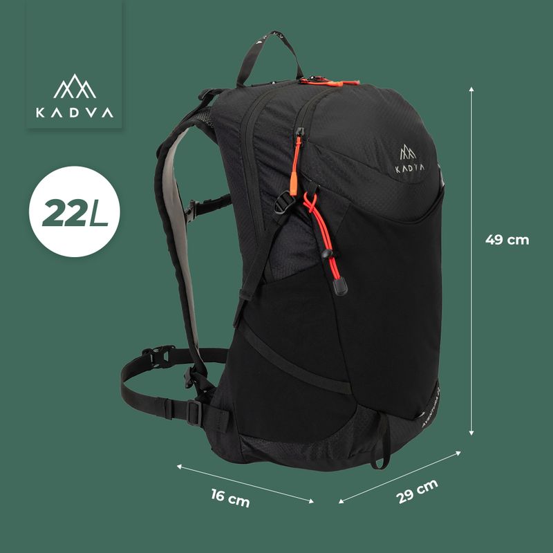 KADVA Aventura 22 l túra hátizsák fekete 22