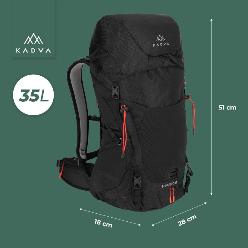 KADVA Sendero trekking hátizsák 35 l fekete 21
