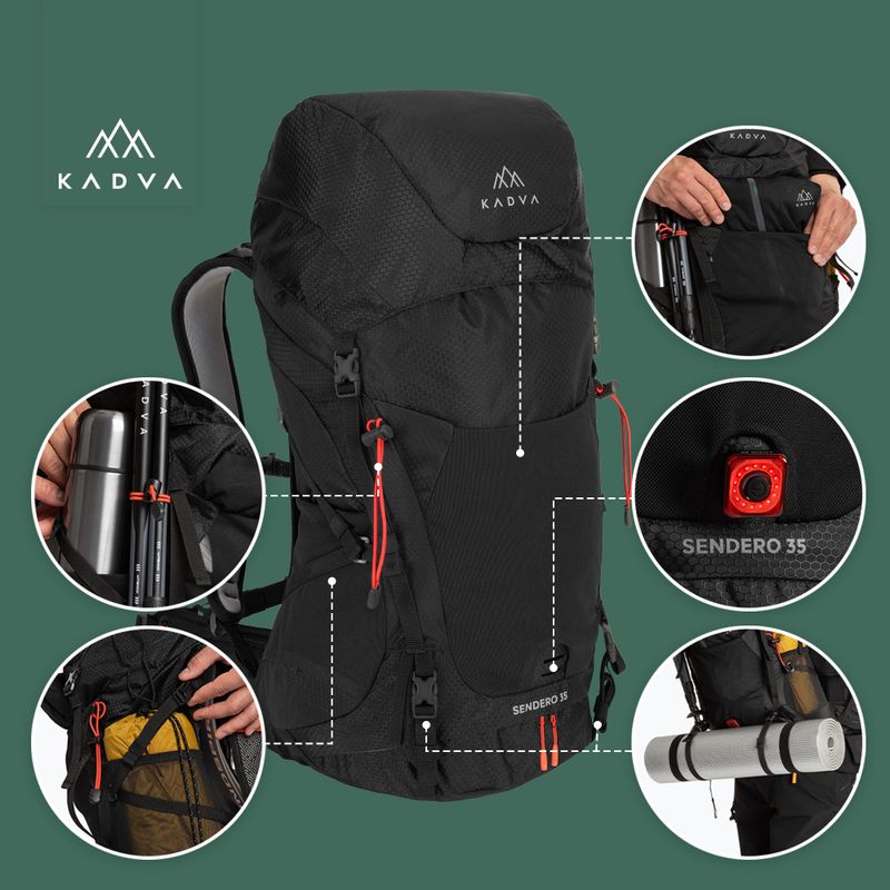 KADVA Sendero trekking hátizsák 35 l fekete 22