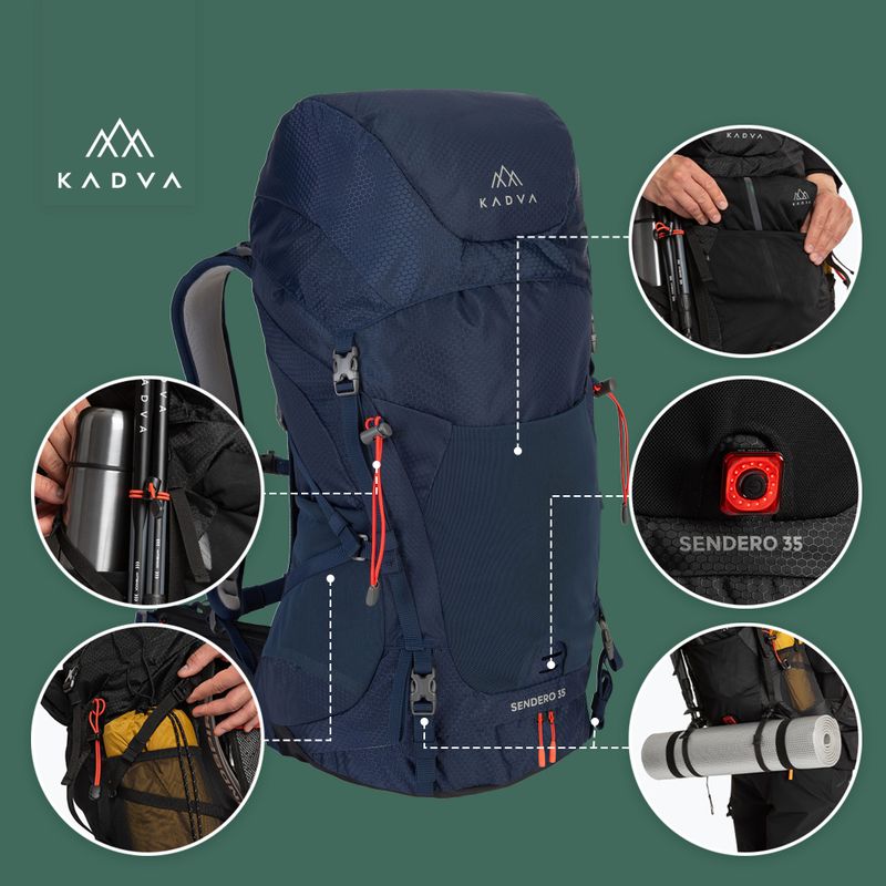 KADVA Sendero 35 l trekking hátizsák acél kék 22