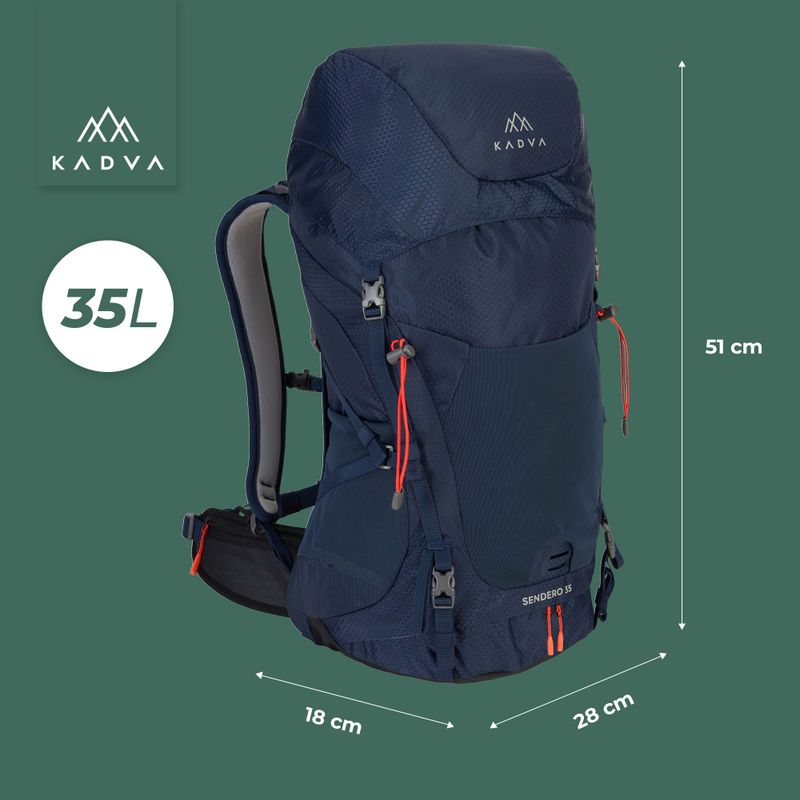 KADVA Sendero 35 l trekking hátizsák acél kék 23