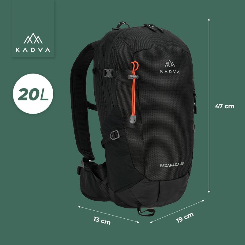KADVA Escapada 20 l fekete túrahátizsák 18