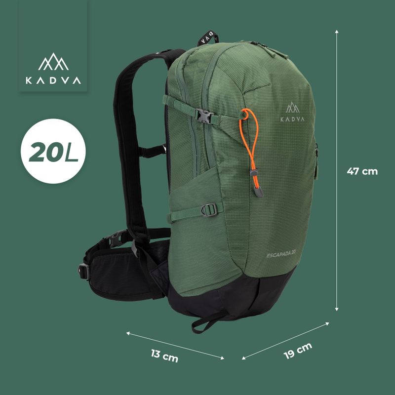 KADVA Escapada 20 l zöld túrahátizsák 15