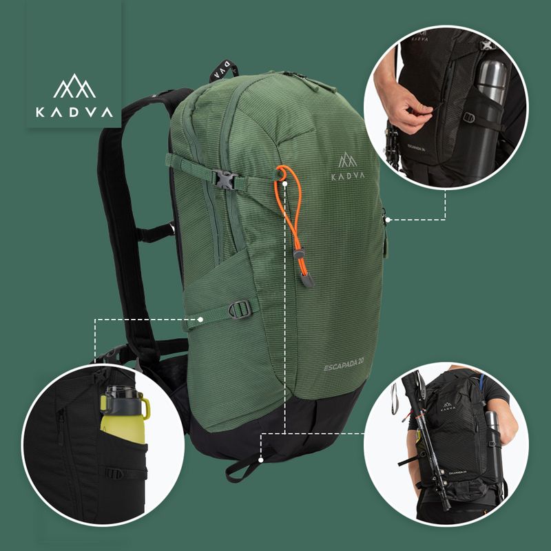 KADVA Escapada 20 l zöld túrahátizsák 17