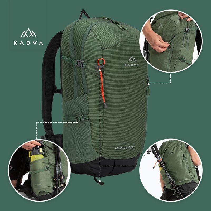 KADVA Escapada 30 l zöld túrahátizsák 26