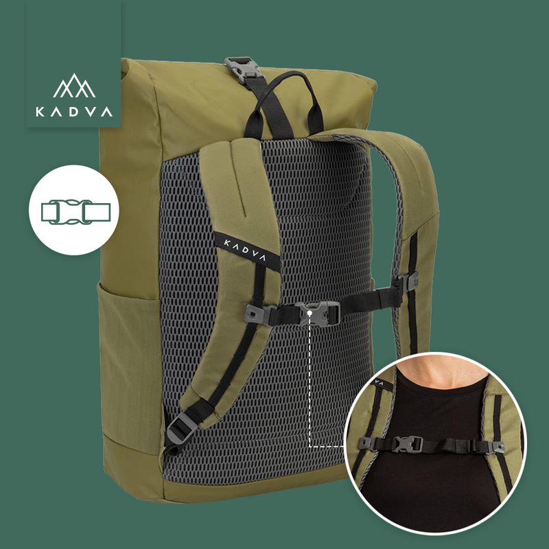 KADVA Companion 20 l khaki színű városi hátizsák 16