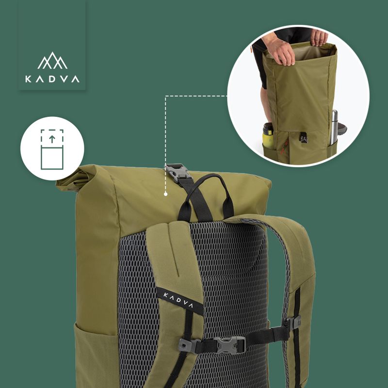KADVA Companion 20 l khaki színű városi hátizsák 18