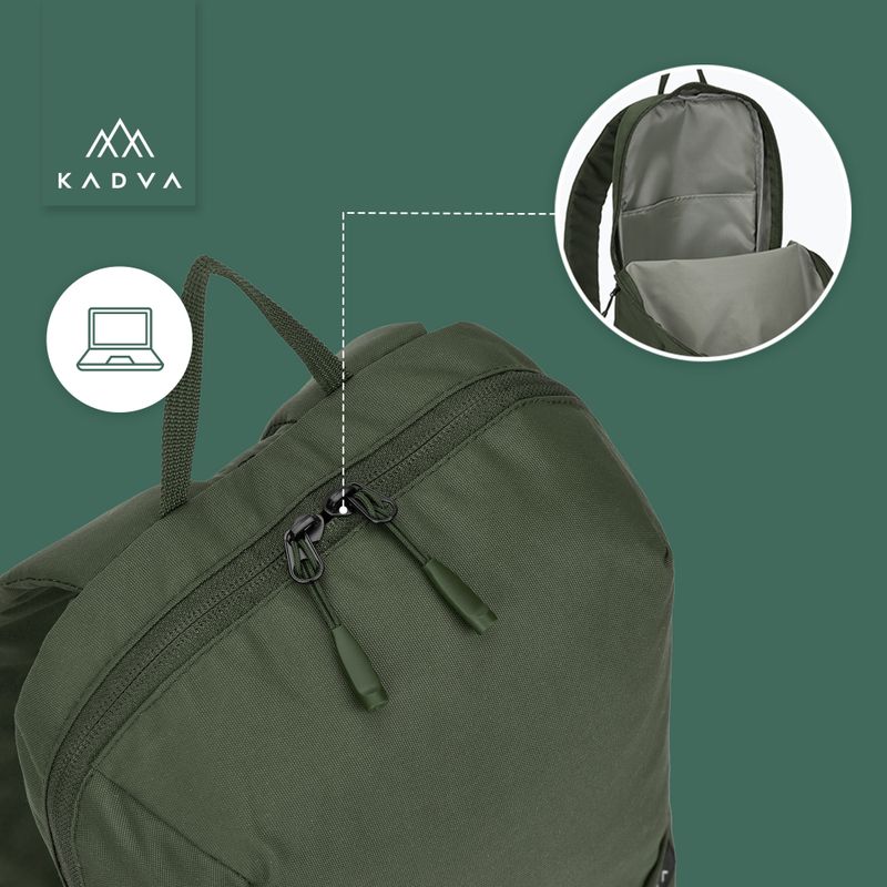 KADVA CityQuest 9 l zöld városi hátizsák 8