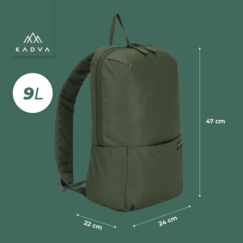 KADVA CityQuest 9 l zöld városi hátizsák 7