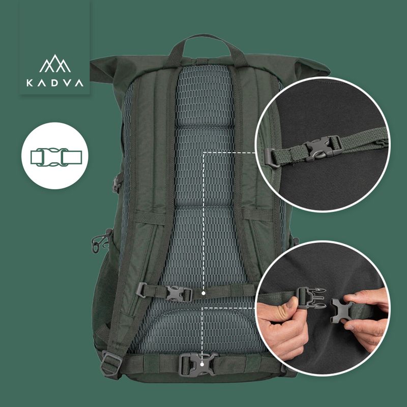 KADVA CityQuest 22 l zöld városi hátizsák 22