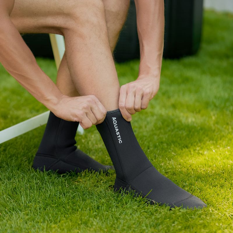 AQUASTIC Wintstick neoprén zokni 3 mm fekete 10