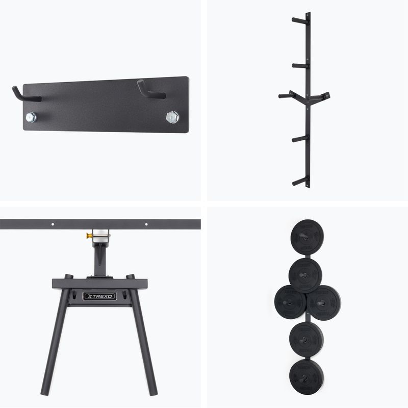 TREXO Mercury fali ketrec paddal és tányértartóval fekete színben 8