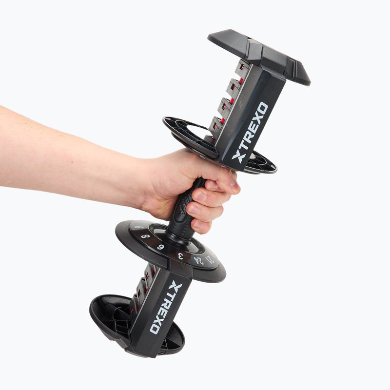 XTREXO állítható súlyzótartó 24 kg-os TXO-B4W002-B fekete 6