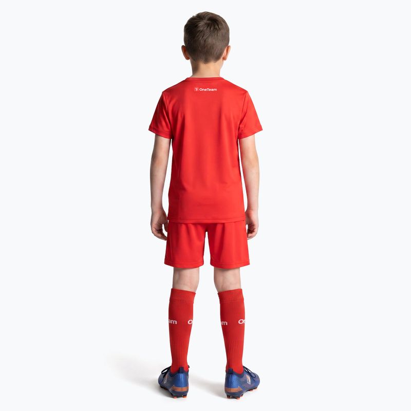 Gyerek futball szett OneTeam Precision Set mez és rövidnadrág piros 3