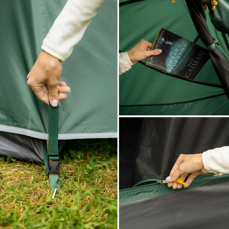 KADVA Expedit 3 pro 3 személyes kemping sátor zöld 14