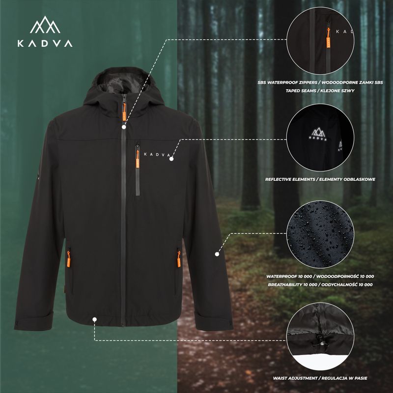 Férfi esőkabát KADVA Forest fekete 22