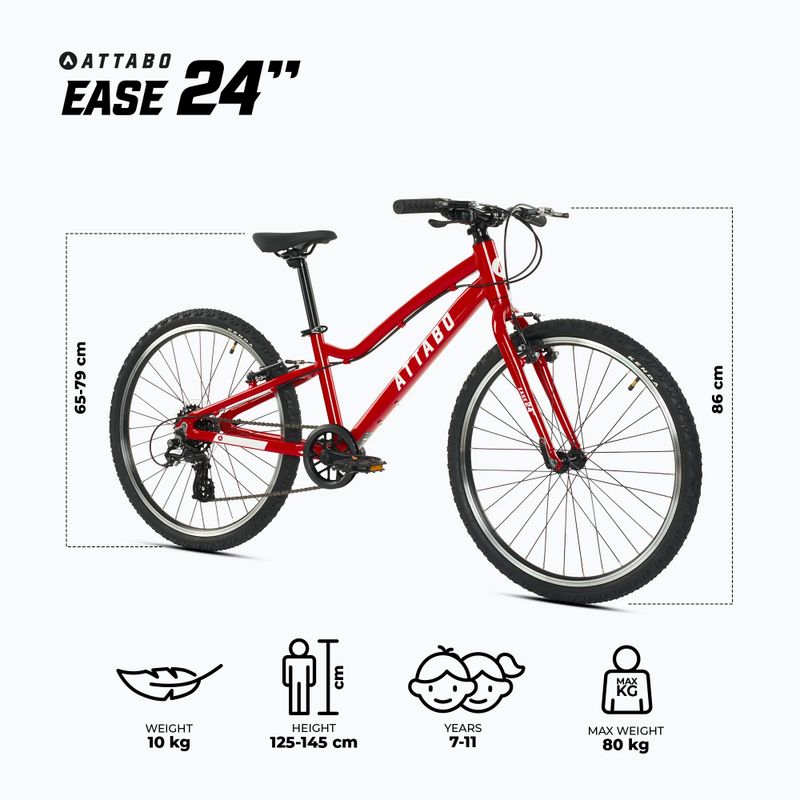 Gyermek kerékpár ATTABO EASE 24" piros 2