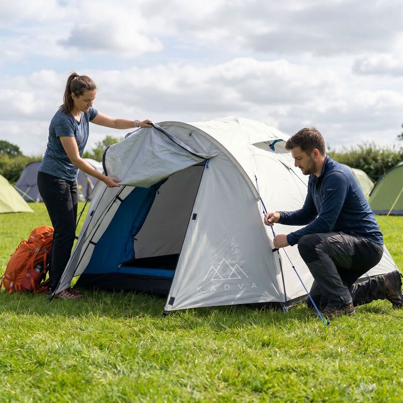 4 személyes kemping sátor KADVA CAMPdome 4 grey 9