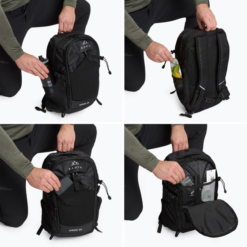 KADVA túrahátizsák laptop zsebbel Krok 25 l fekete 8
