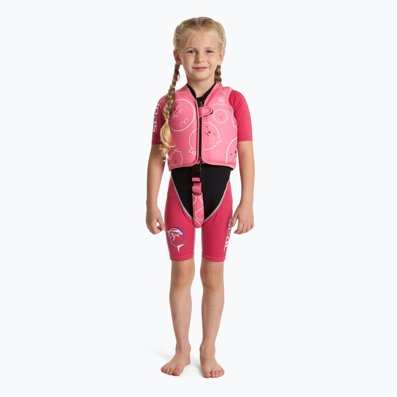 AQUASTIC Junior gyermek úszómellény rózsaszínű 3