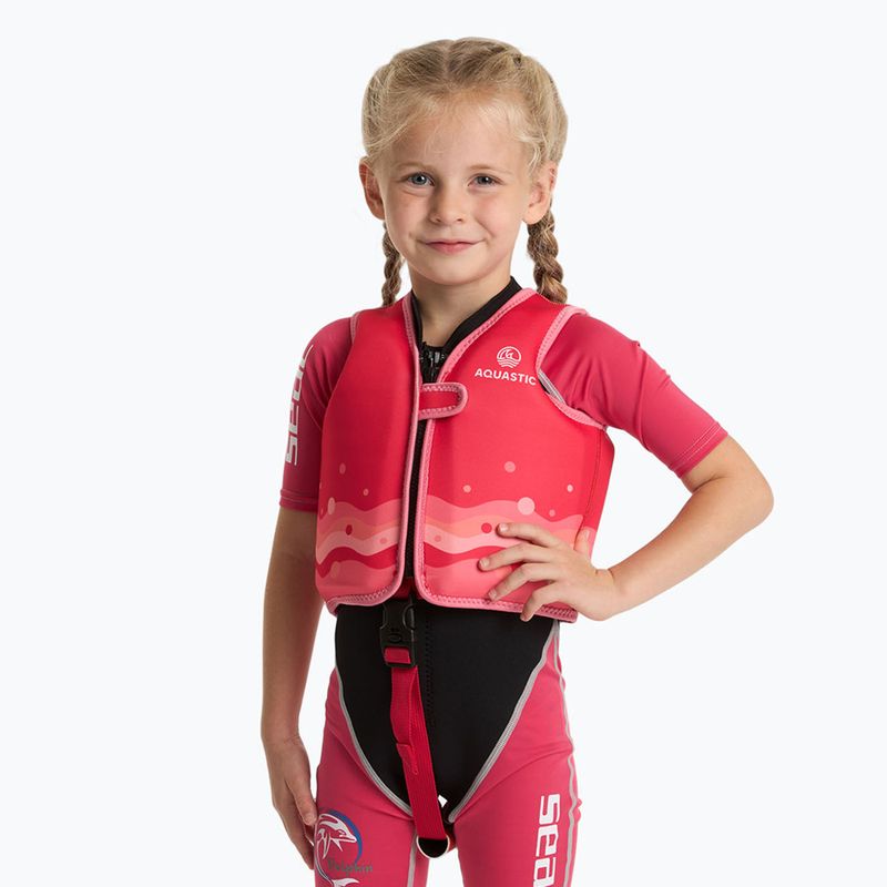 AQUASTIC Junior gyermek biztonsági mellény sötét rózsaszínű 2