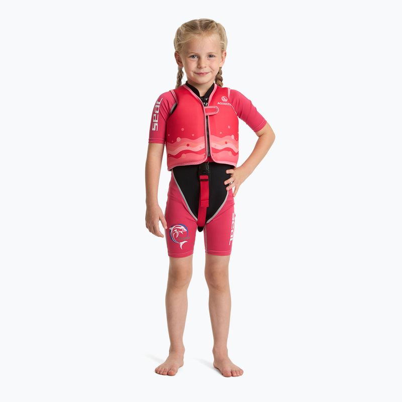 AQUASTIC Junior gyermek biztonsági mellény sötét rózsaszínű 3