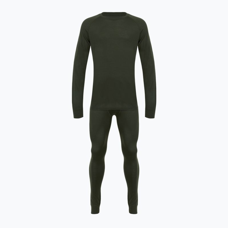 Férfi WOOLCANO Merino 100% termikus fehérnemű szett SET0540 zöld 11