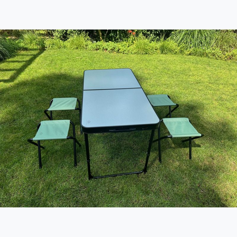 Összecsukható kempingasztal + székek KADVA CAMPtable szett 4-6 fő részére, szürke 4