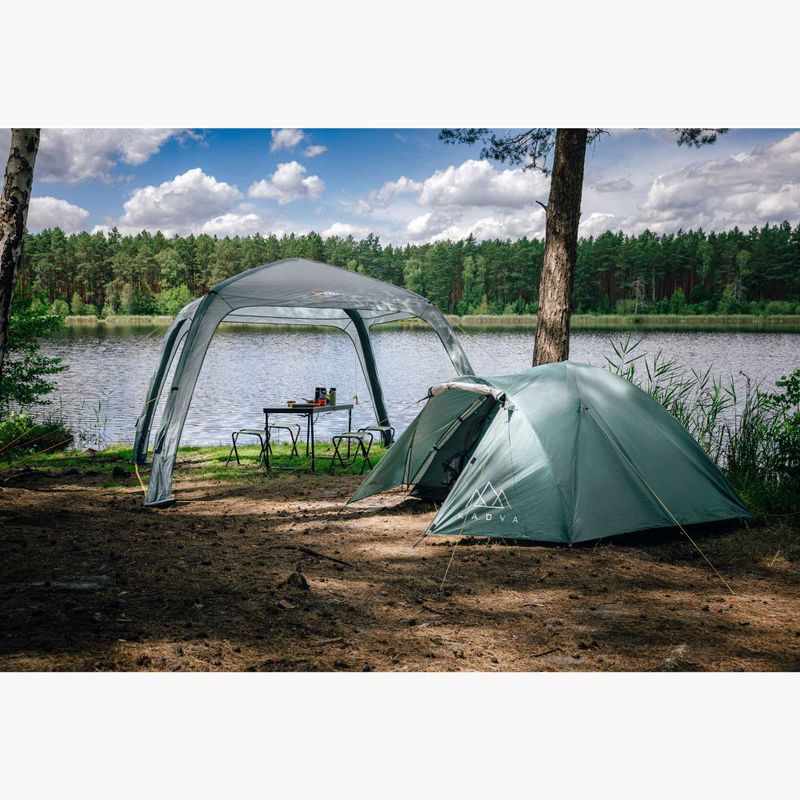 3 személyes KADVA CAMPdome 3 zöld kempingsátor 2
