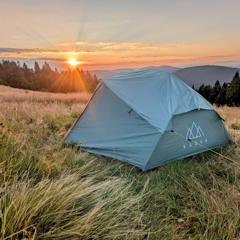 Ultrakönnyű 2 személyes trekking sátor KADVA EXPEDIT 2 PRO szürkészöld 22