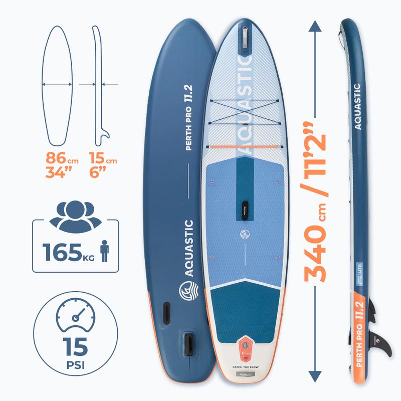 SUP deszka AQUASTIC Perth Pro 11'2" allround white 21