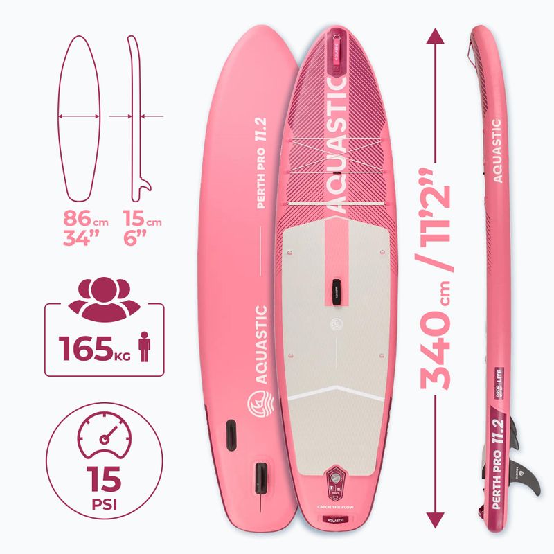 SUP deszka AQUASTIC Perth Pro 11'2" all-round pink 21