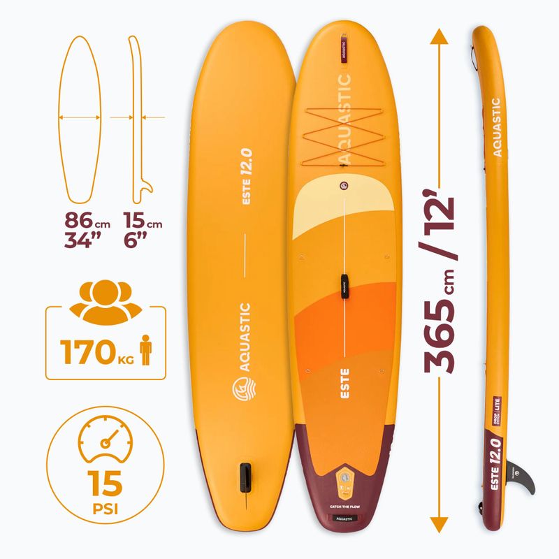 Felfújható SUP deszka szett AQUASTIC This 12'0" orange 26