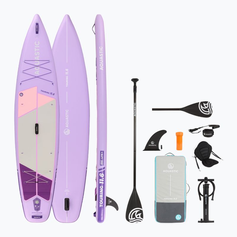 Felfújható SUP deszka szett AQUASTIC Touring 11'6" purple