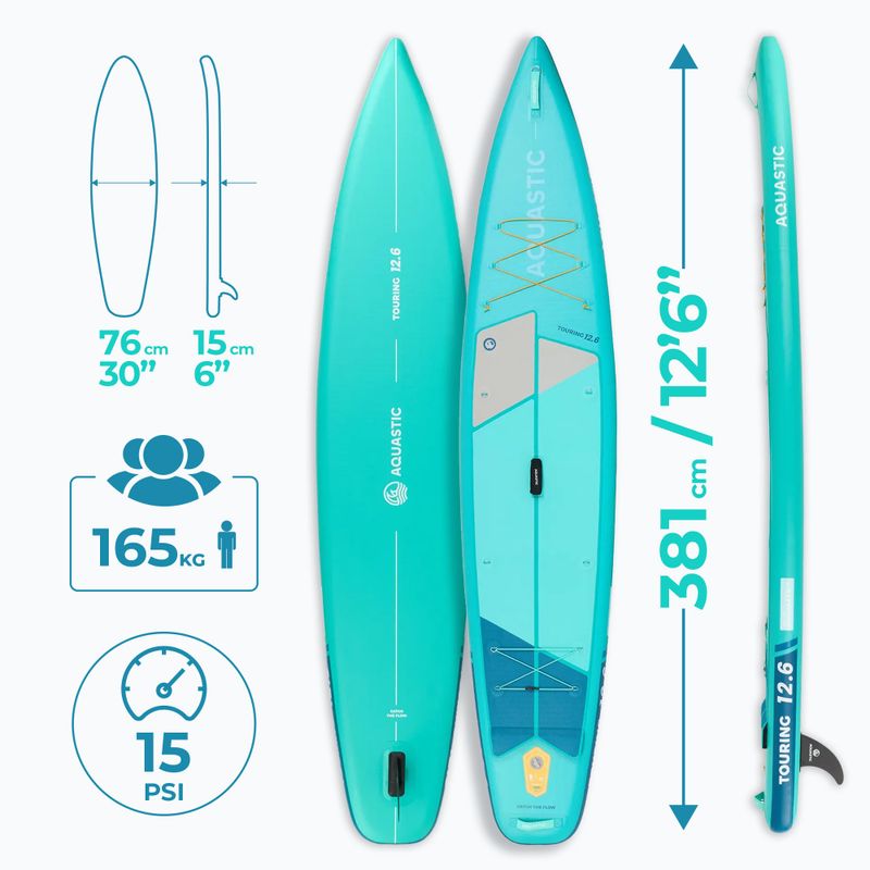 SUP AQUASTIC Touring deszka 12'6" zöld 19