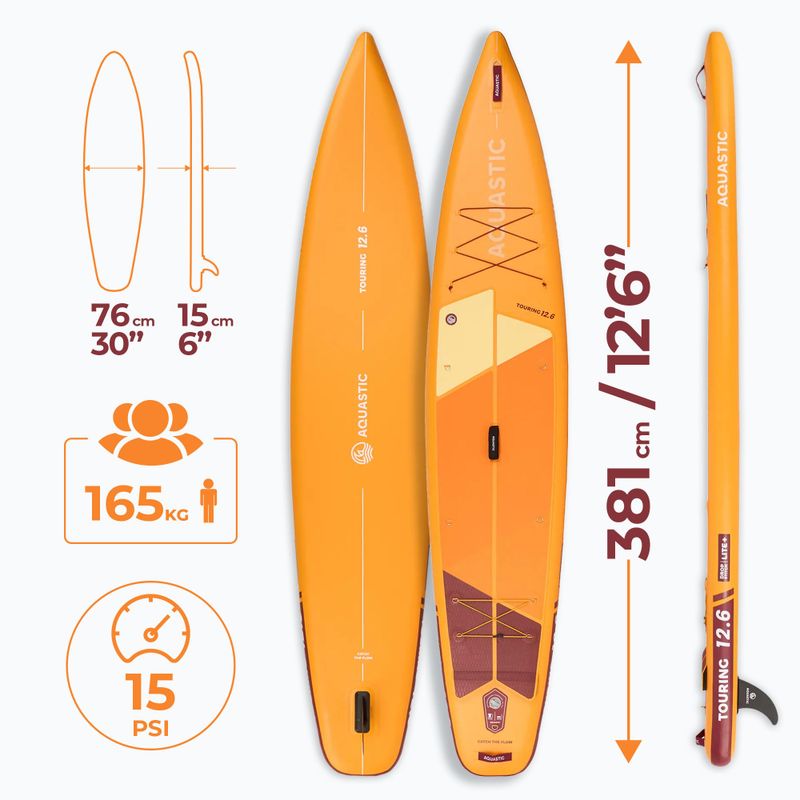 SUP AQUASTIC Touring 12'6" deszka narancs színben 20