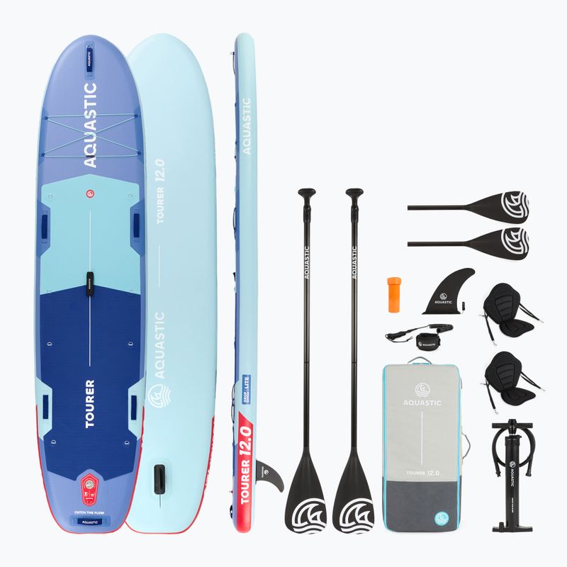 Felfújható SUP deszka szett AQUASTIC Tourer 12'0" 2-os blue