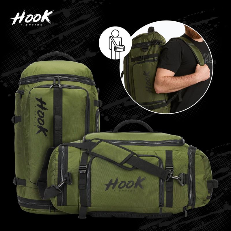 Hátizsák HOOK FIGHTING Camp 2w1 Duffel Bag 41 l zöld 17
