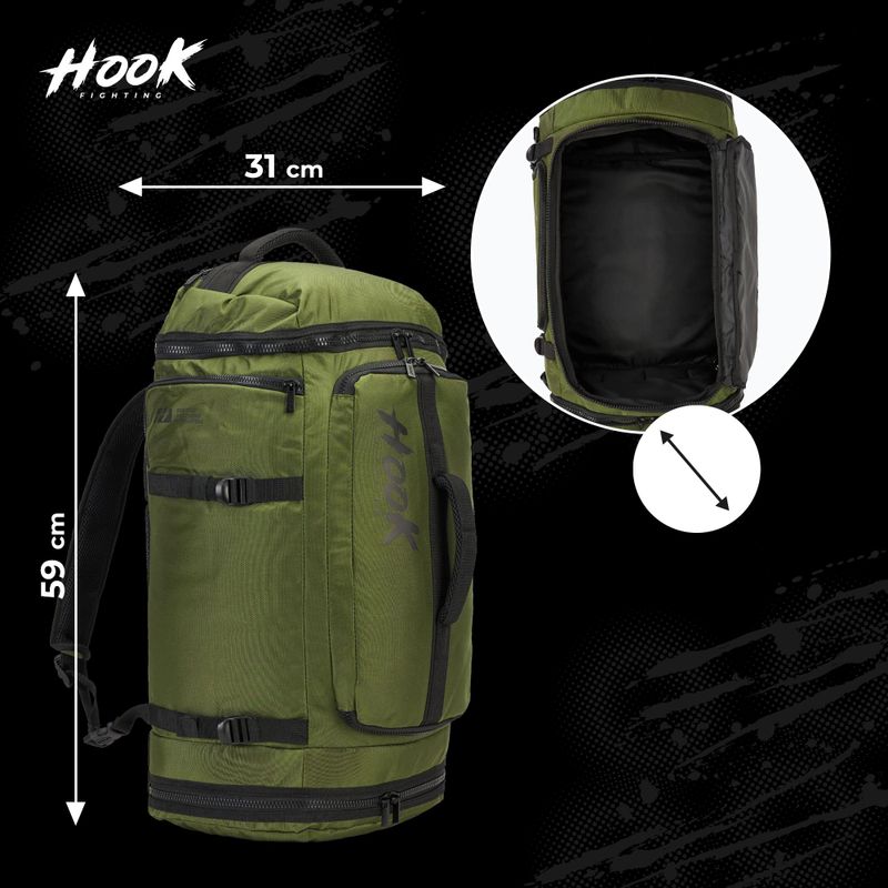 Hátizsák HOOK FIGHTING Camp 2w1 Duffel Bag 41 l zöld 18