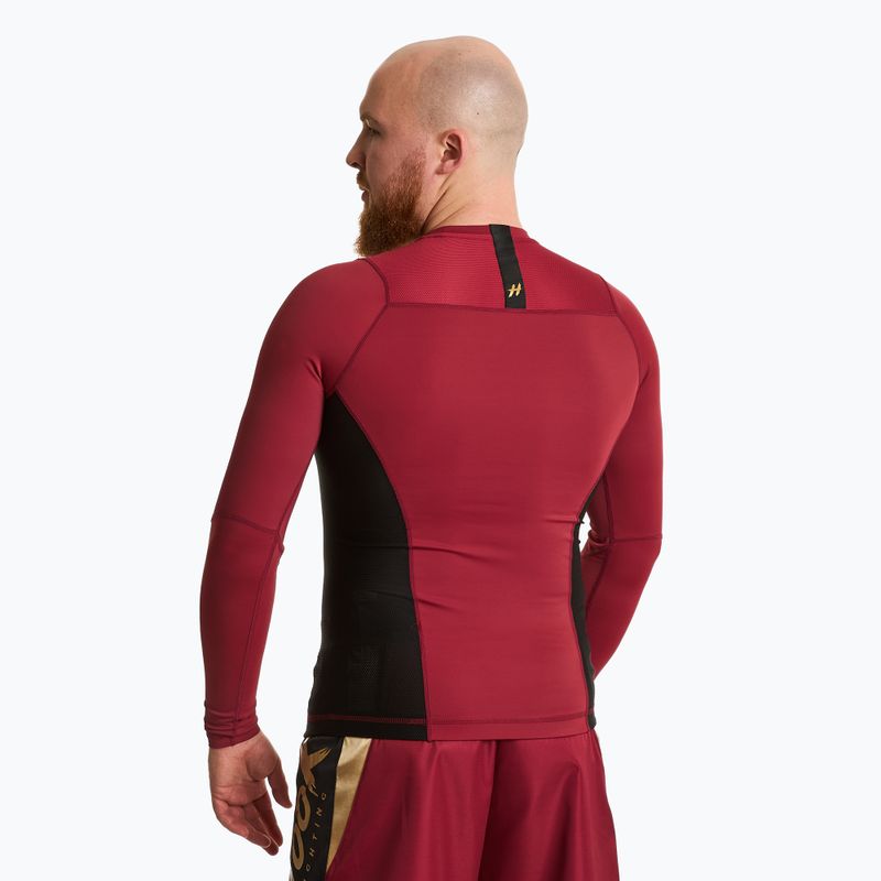 Férfi hosszú ujjú Rashguard HOOK FIGHTING Base piros 5