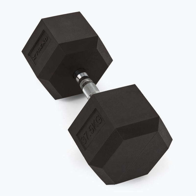 TREXO Hex 37,5 kg-os gumírozott súlyzók 2