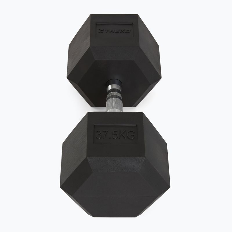 TREXO Hex 37,5 kg-os gumírozott súlyzók 3