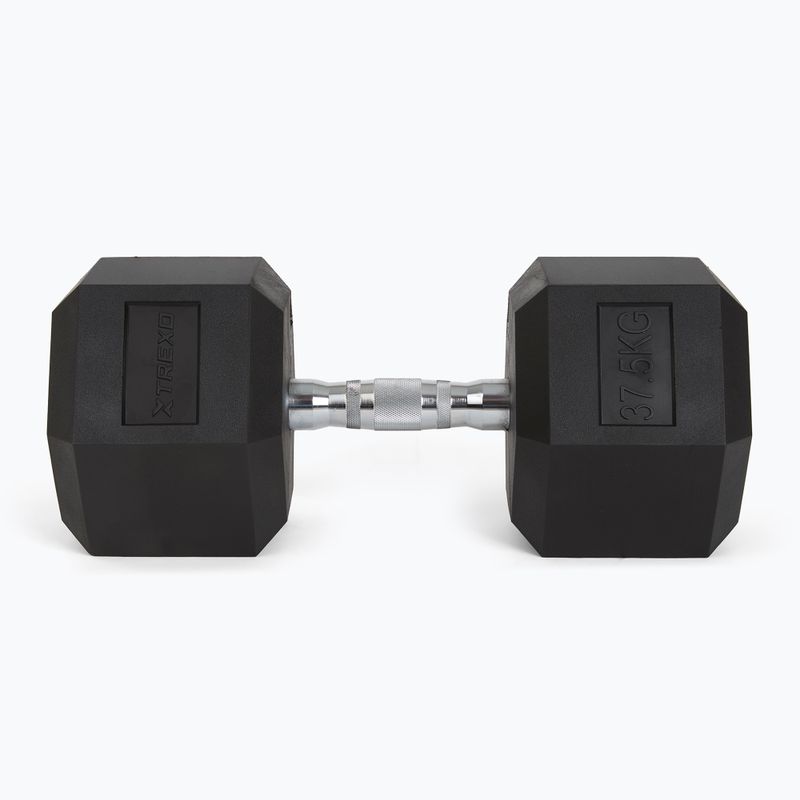 TREXO Hex 37,5 kg-os gumírozott súlyzók 4