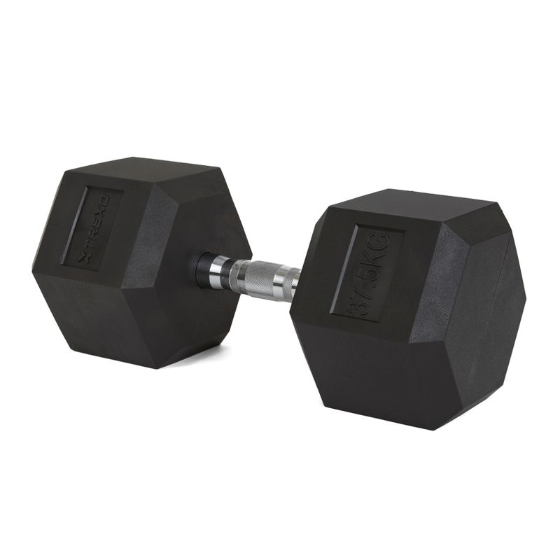 TREXO Hex 37,5 kg-os gumírozott súlyzók 5