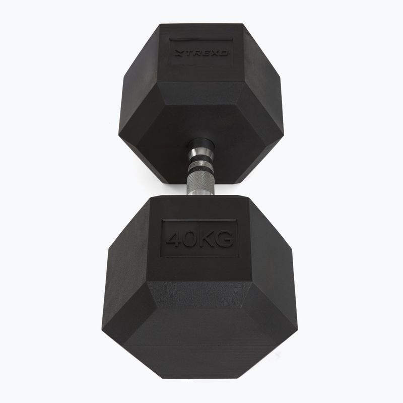 TREXO Hex 40 kg-os gumírozott súlyzók 3